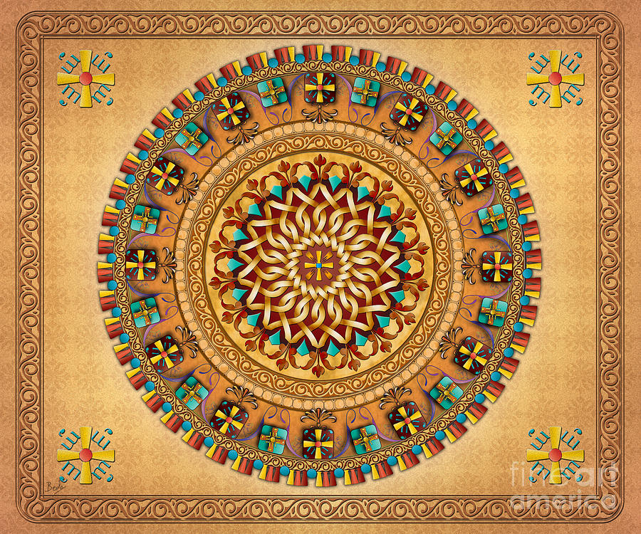 Fantasy Digital Art - Mandala Armenia Iyp V2 sp by Peter Awax