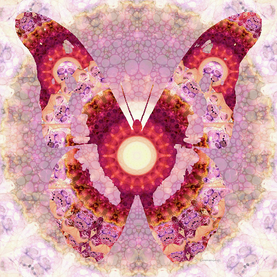 Mandala Butterfly 1 - Art by Sharon Cummings Painting by Sharon Cummings
