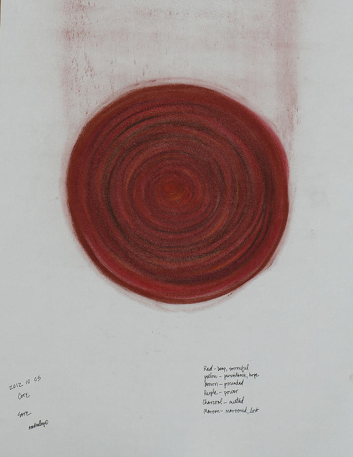 Mandala Core Red Pastel by Annette Hadley