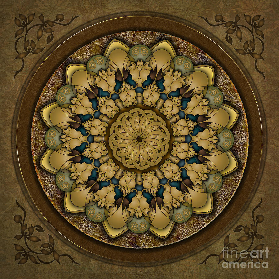 Mandala Digital Art - Mandala Earth Shell by Peter Awax