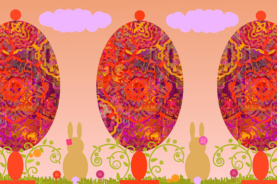 Mandala Easter Eggs And Bunnies Photograph by Suzanne Powers