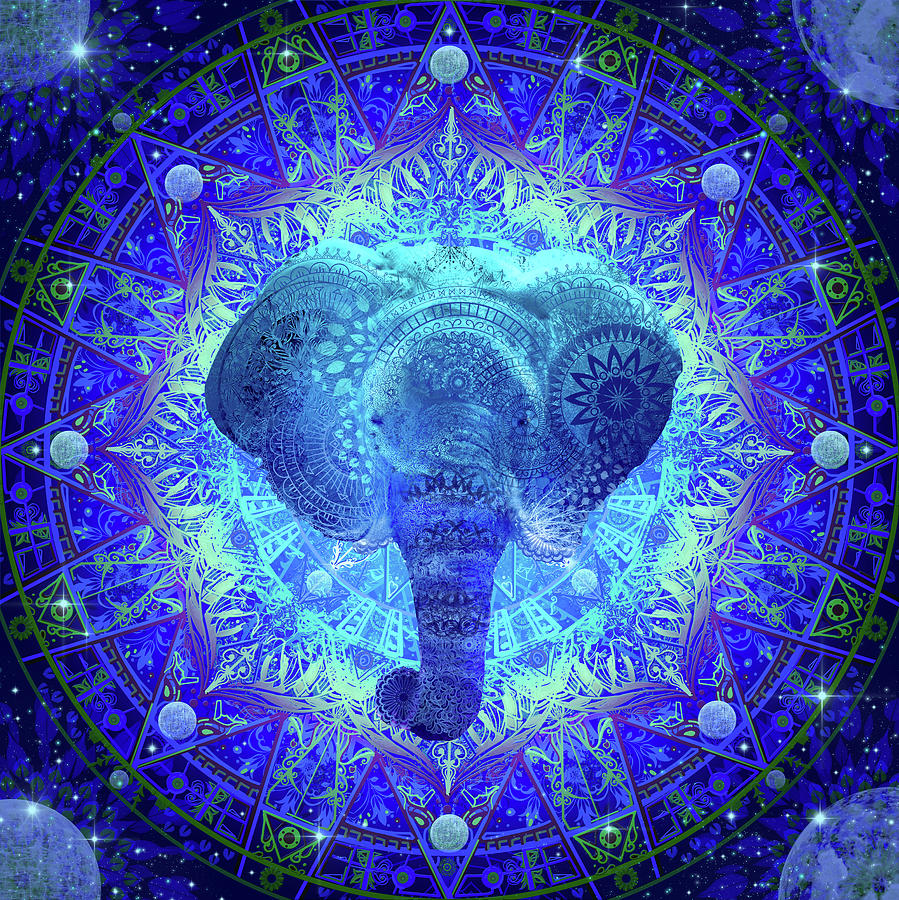 Animal Digital Art - Mandala Elephant by Bekim M