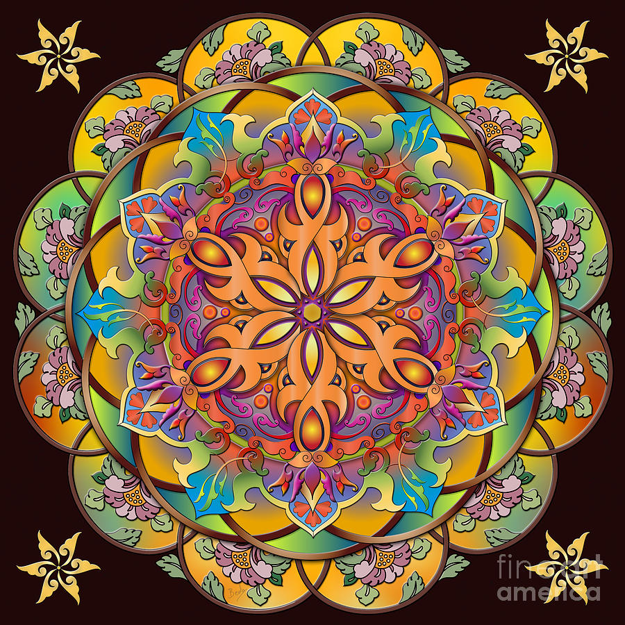 Flower Digital Art - Mandala Exotica by Peter Awax