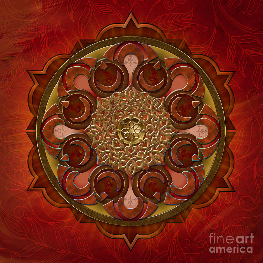 Mandala Digital Art - Mandala Flames by Peter Awax
