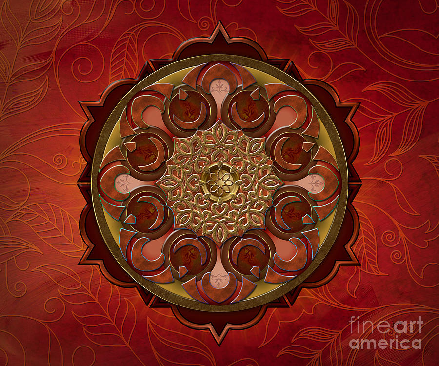 Mandala Digital Art - Mandala Flames sp by Peter Awax