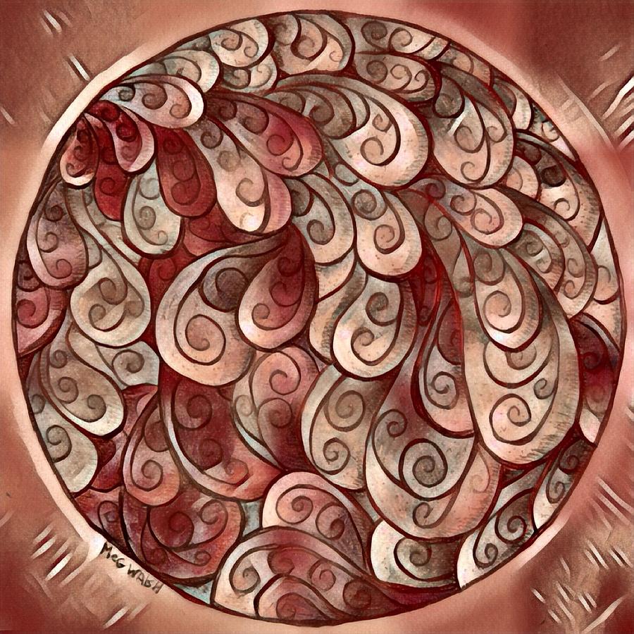Mandala in copper Digital Art by Megan Walsh