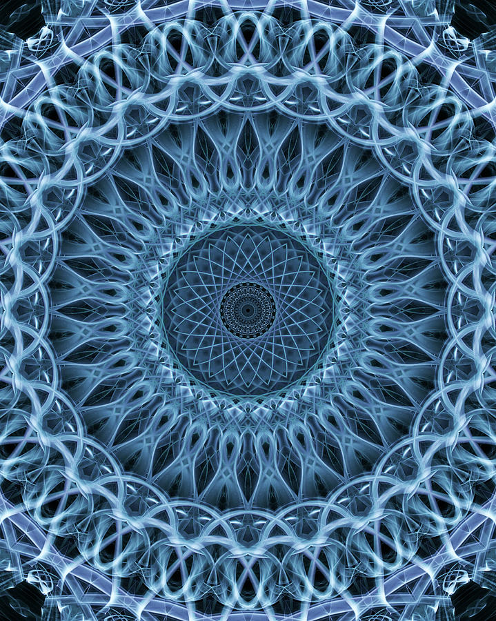 Mandala in light blue tones Photograph by Jaroslaw Blaminsky