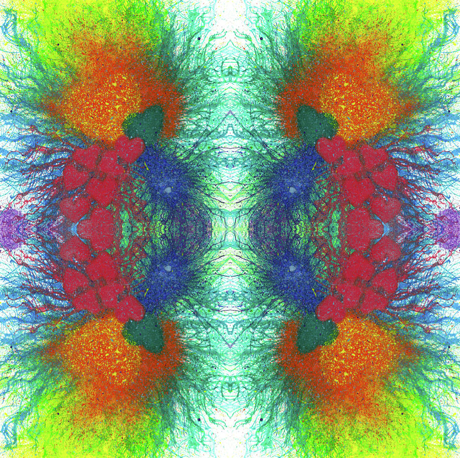 Abstract Mixed Media - Mandala Kaleidoscope #1159 by Rainbow Artist Orlando L