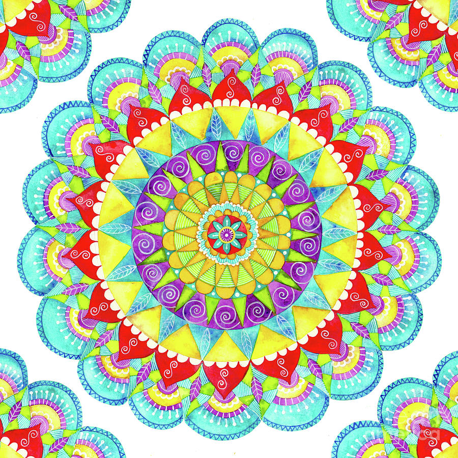 Mandala of Many Colors Painting by Shelley Wallace Ylst