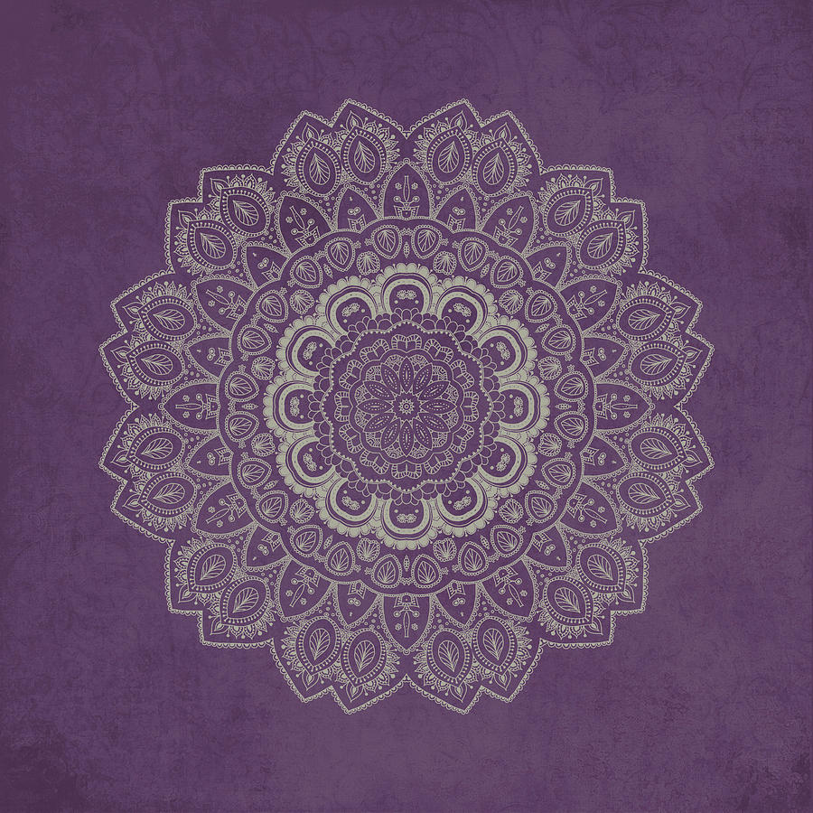 Mandala On Dark Purple Digital Art