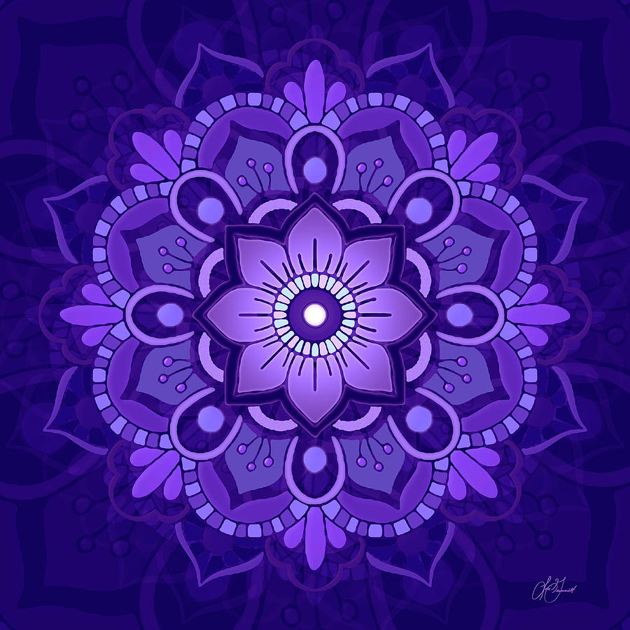 Mandala #1 - Purple Digital Art by Lori Grimmett