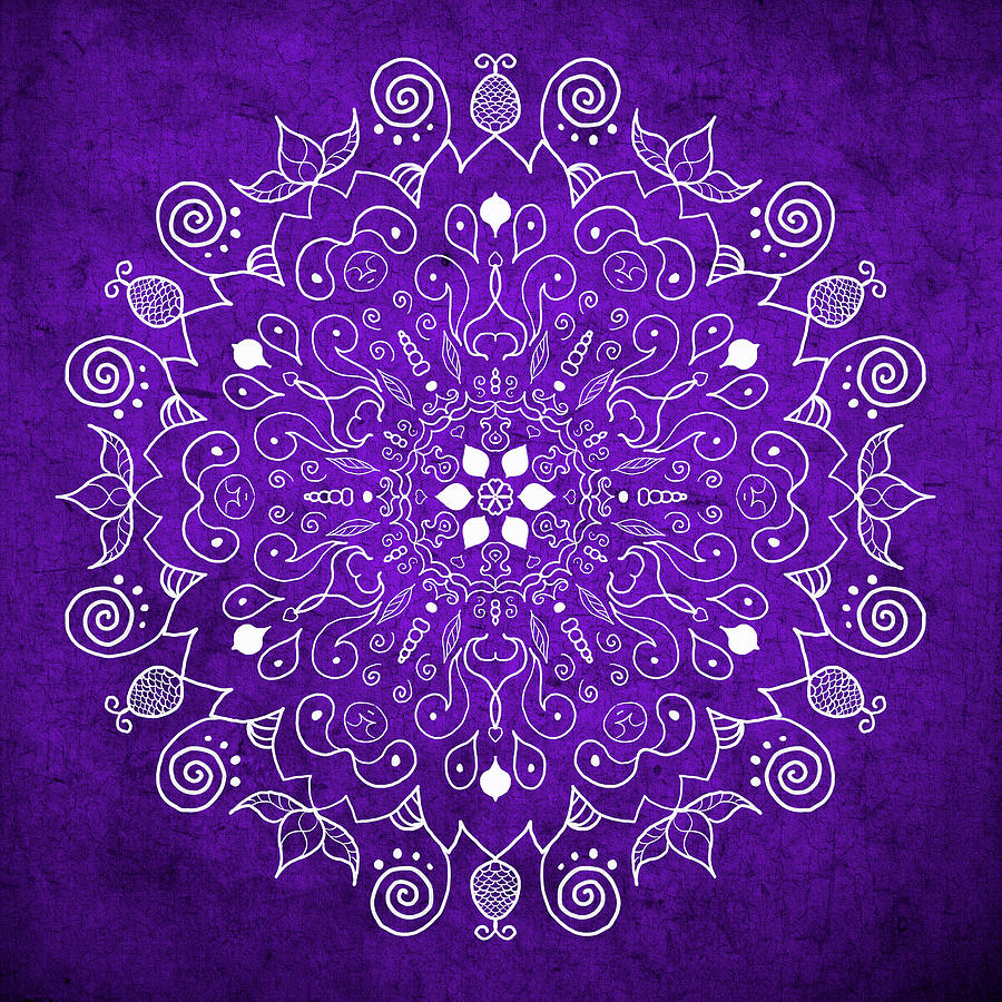 Mandala Design Digital Art - Mandala Purple by Patricia Lintner