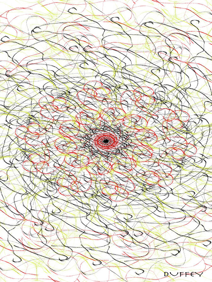 Mandala Red Yellow Black  Digital Art by Doug Duffey