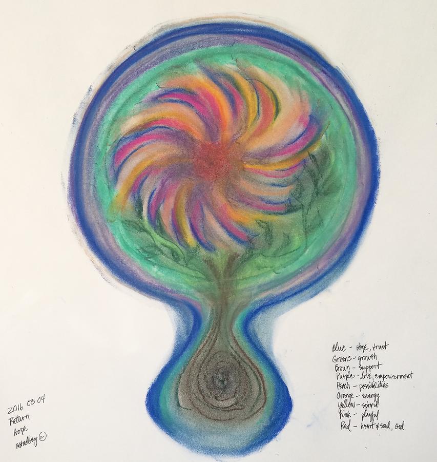 Mandala Return Pastel by Annette Hadley