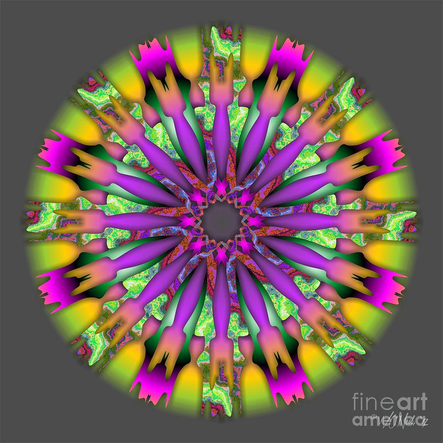 Pattern Digital Art - Mandala Series 2-2 by Walter Neal