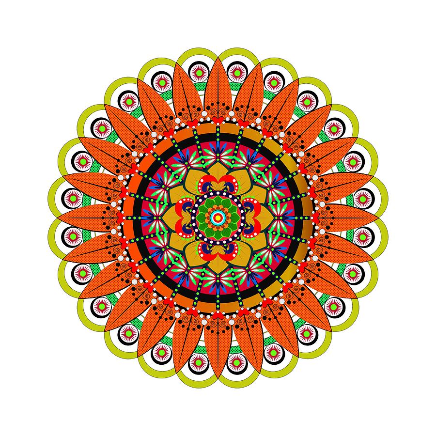 Mandala Sunflower Digital Art by Isabel Salvador