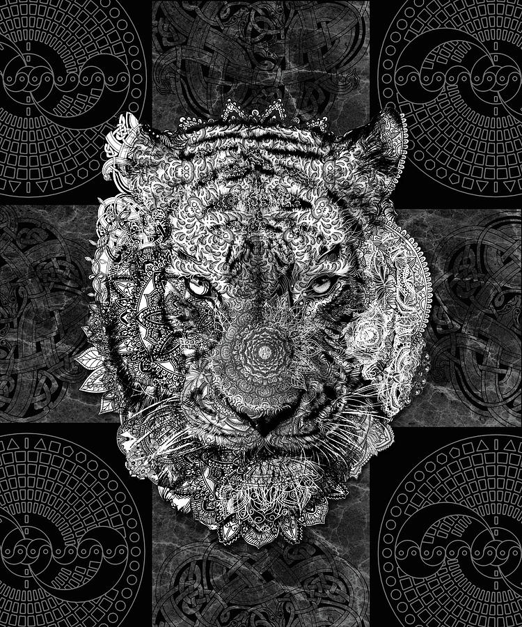 Mandala Tiger Digital Art by Bekim M
