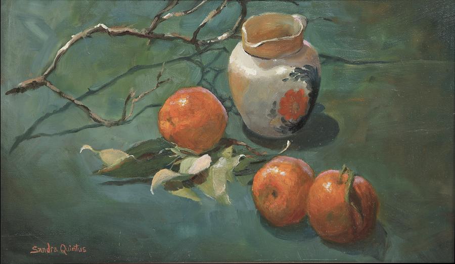 Fruit Painting - Mandarins and Cream by Sandra Quintus