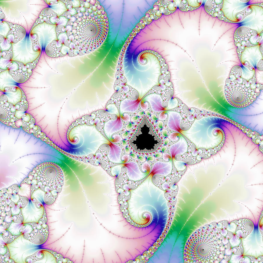 Mandebrot in pastel fractal wonderland Digital Art by Matthias Hauser