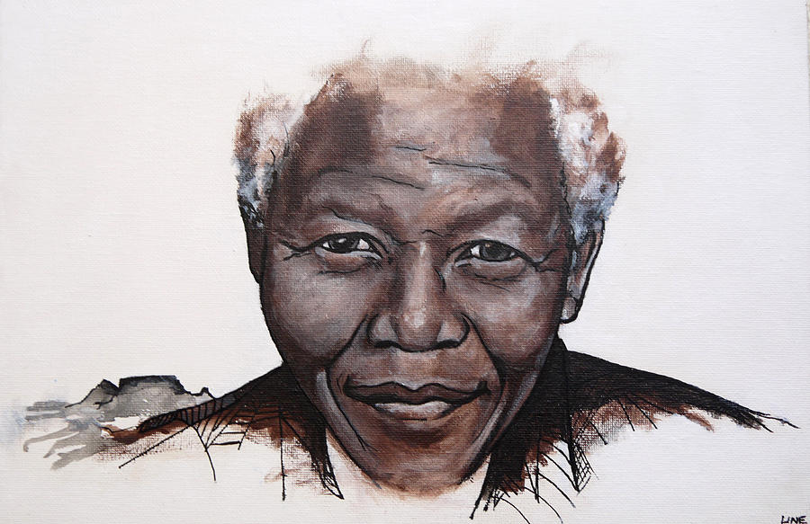 Mandela Painting by Line Daniloff Soerlie
