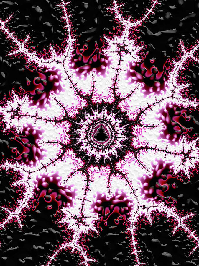 Mandelbrot Flashes White Purple Black Digital Art