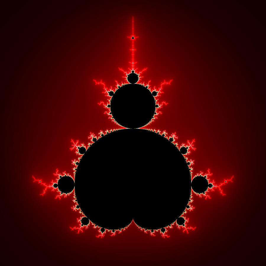 Abstract Digital Art - Mandelbrot set black and red square format by Matthias Hauser