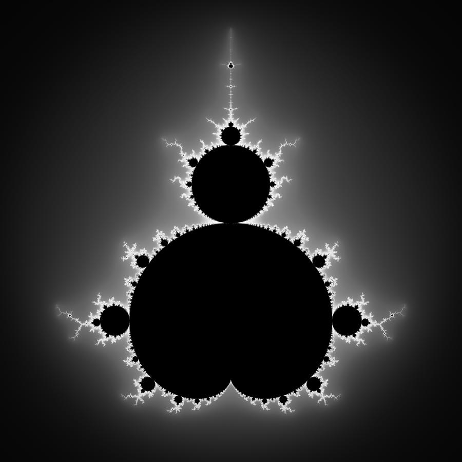 Black And White Digital Art - Mandelbrot Set black and white Fractal Art by Matthias Hauser