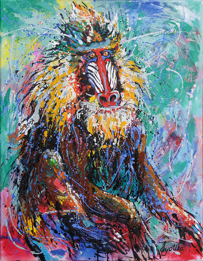 Mandrill Baboon Painting by Jyotika Shroff
