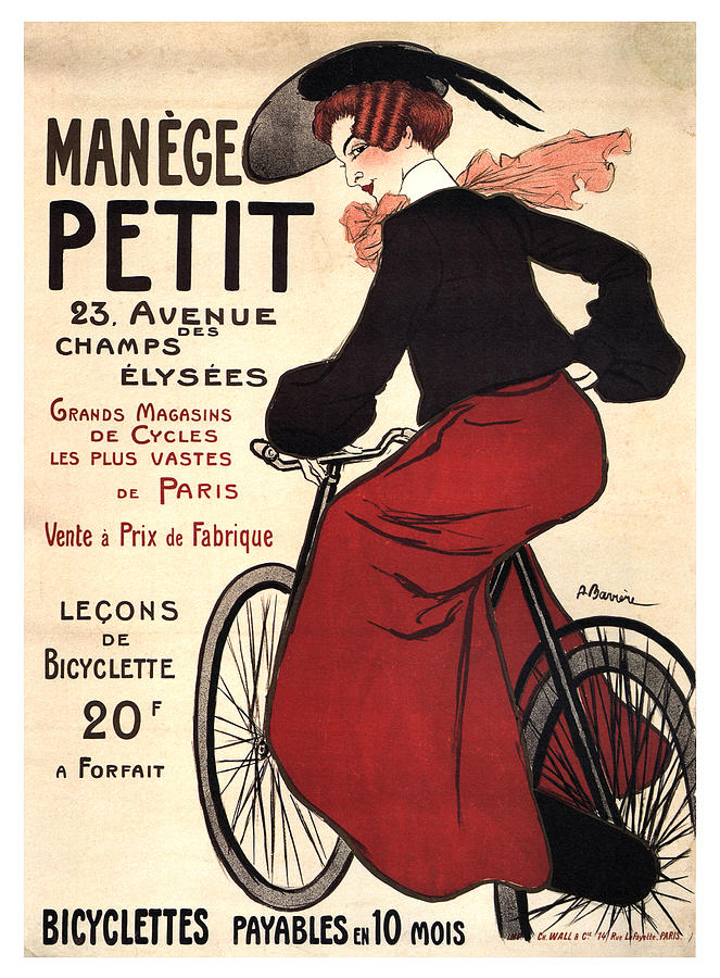 Manege Petit - Bicycles - Vintage French Advertising Poster Mixed Media