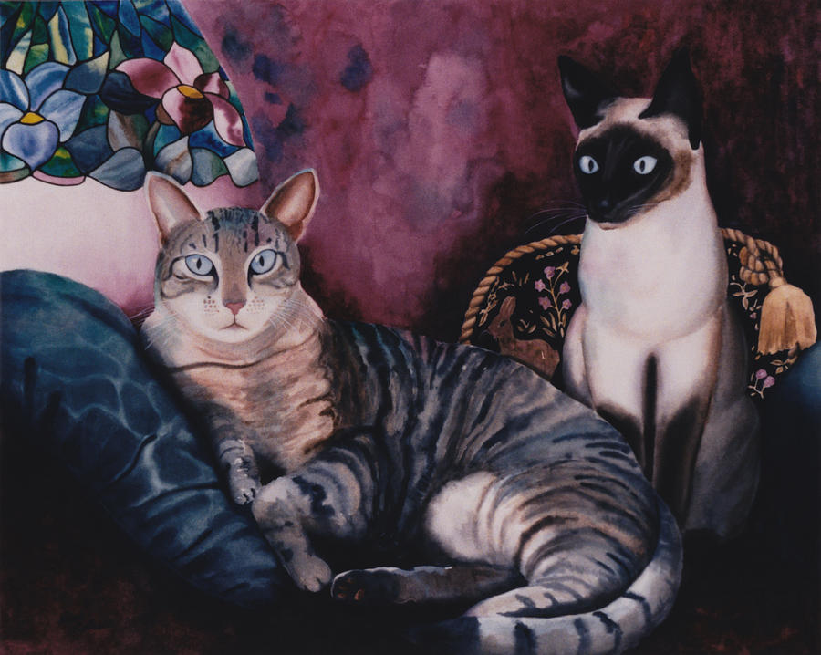 Manets Olympia Cats Painting by Eve Riser Roberts