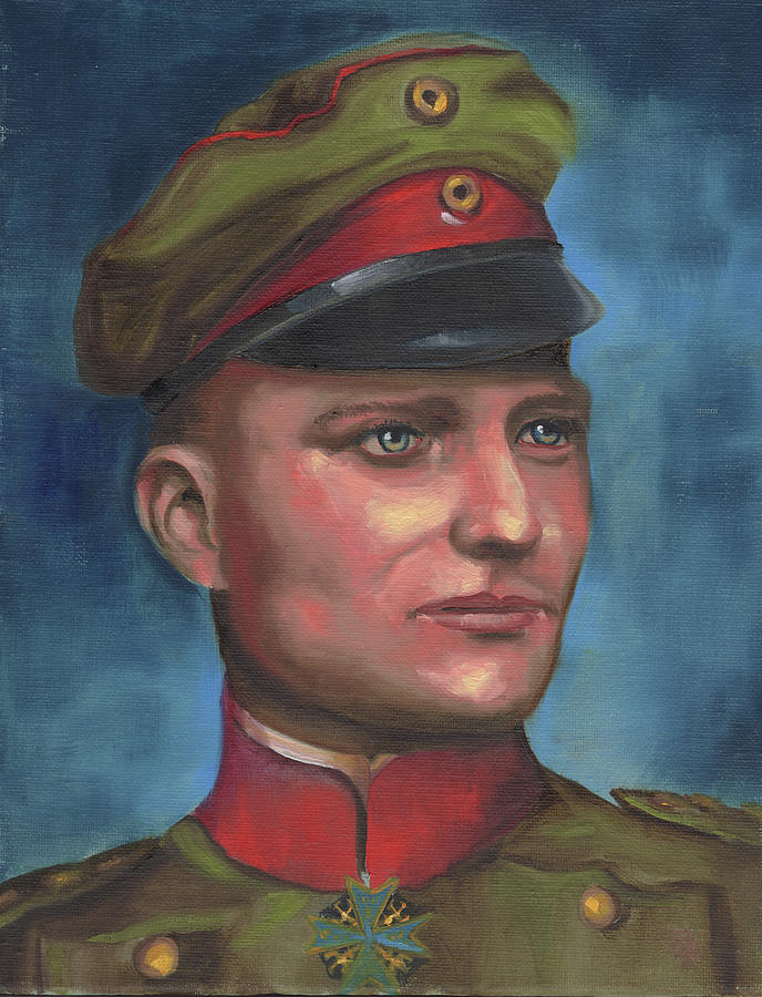 Manfred von Richthofen the Red Baron Painting by David Bader
