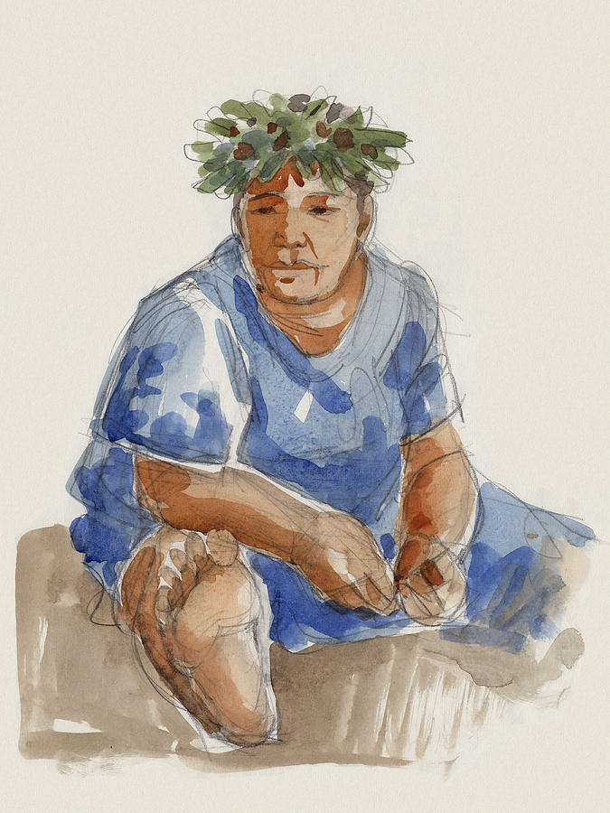 Mangaia Mama Painting by Judith Kunzle