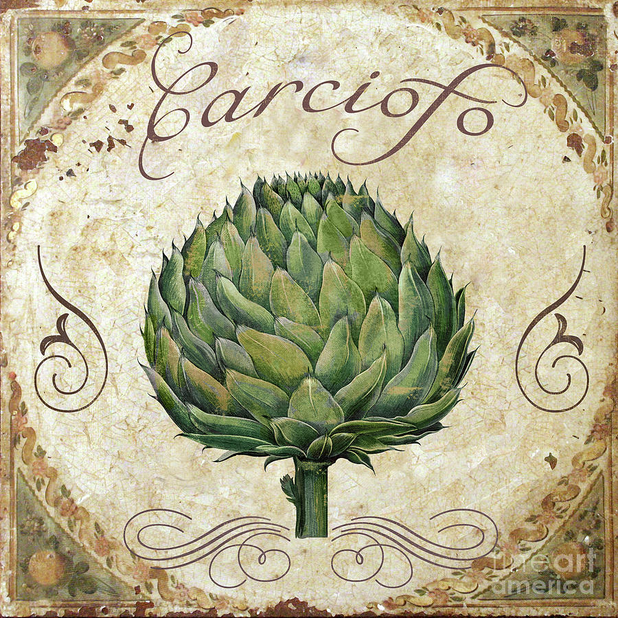 Mangia Artichoke Painting by Mindy Sommers