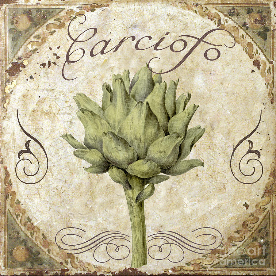 Mangia Carciofo Artichoke Painting by Mindy Sommers