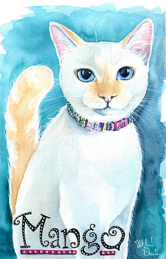Mango - Flame Point Siamese Cat Painting Painting by Dora Hathazi Mendes