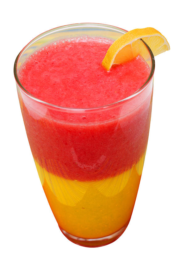 Juice Photograph - Mango Strawberry Smoothie by Donald  Erickson