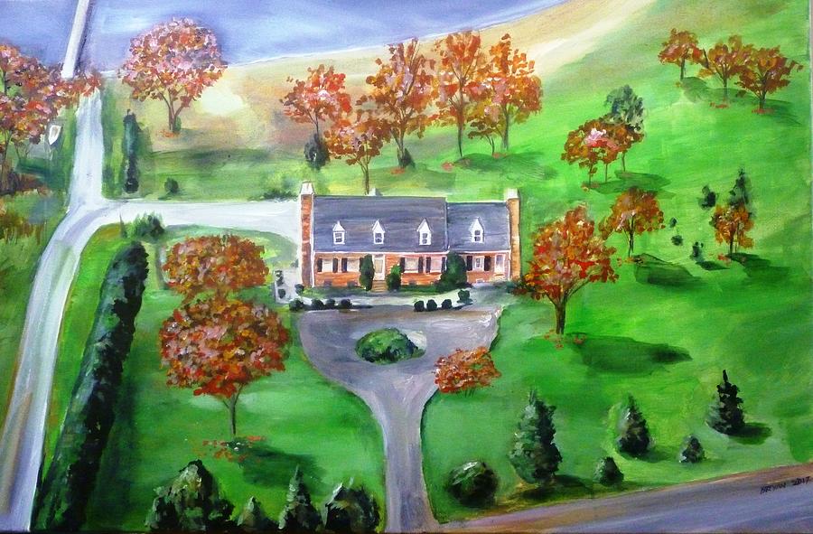 Fall Painting - Mangold House in Maryland by Bryan Bustard