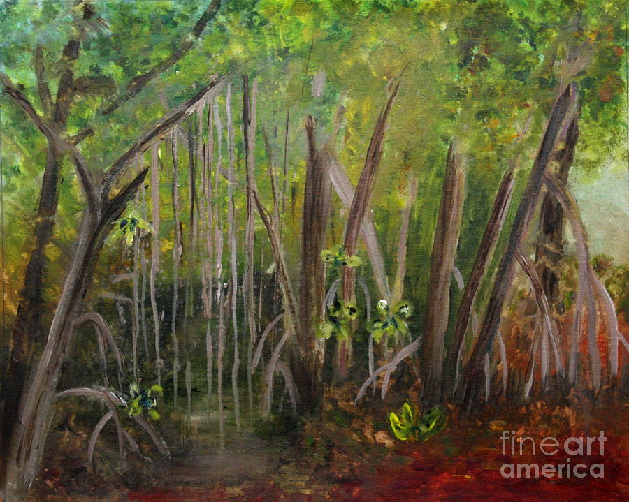 Mangroves at Rutherford Park Painting by Donna Walsh