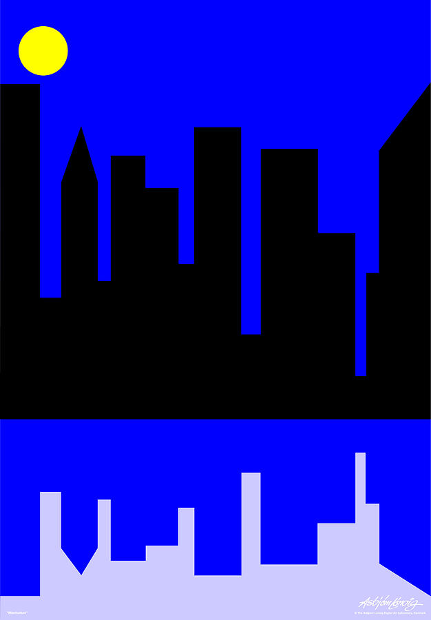 Manhattan Digital Art - Manhattan by Asbjorn Lonvig Manhattan Digital Art - Manhattan by Asbjorn Lonvig