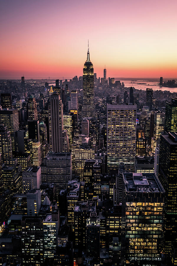 Manhattan at sunset - New York - Cityscape photography Photograph by ...