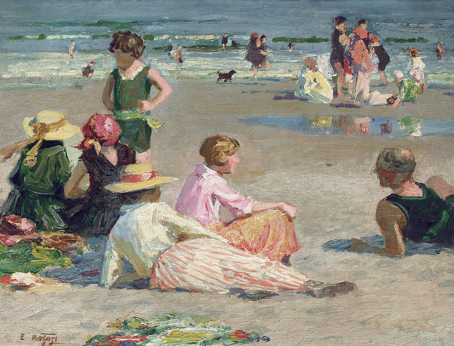 Edward Henry Potthast Painting - Manhattan Beach  by Edward Henry Potthast