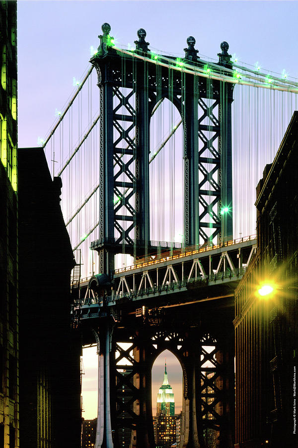 Empire State Building Photograph - Manhattan Bridge and Empire State Building by Mark Ivins