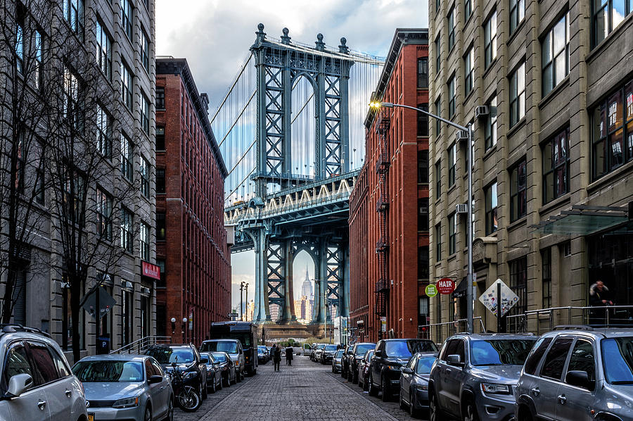 Manhattan Bridge and the Empire State Building Photograph by Robert ...