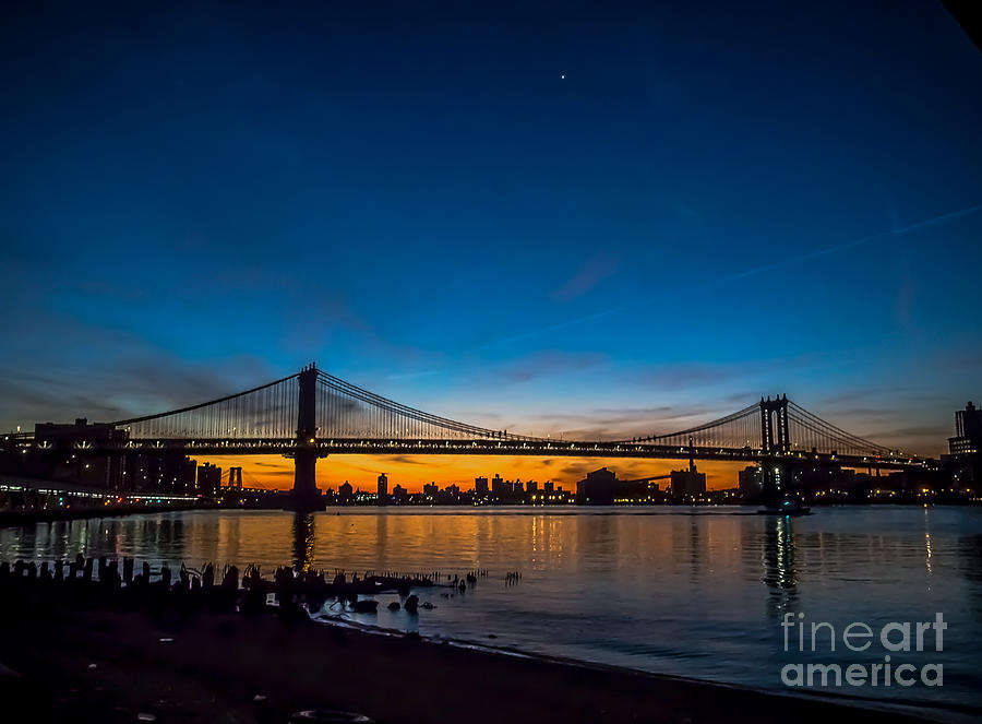 Manhattan Bridge at Dawn Photograph by James Aiken