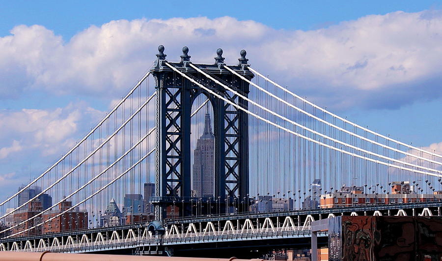 Manhattan Bridge Framing the Empire State Building Photograph by Karen Silvestri