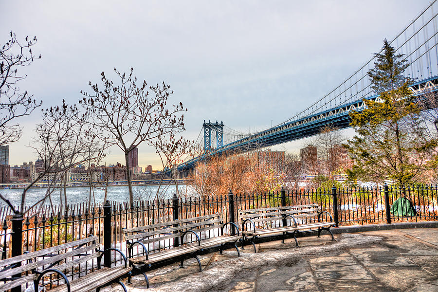 New York City Photograph - Manhattan Bridge from Brooklyn Bridge Park by Randy Aveille