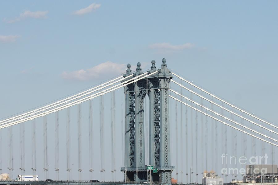 Manhattan Bridge From The Brooklyn Bridge Photograph by John Telfer