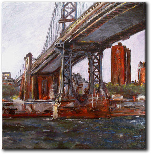 Manhattan Bridge Painting by Iris Lavy