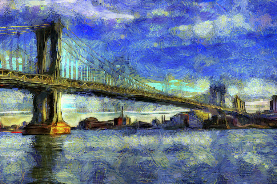Manhattan Bridge New York Art Photograph by David Pyatt