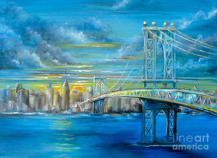 Manhattan Bridge Painting by Bella Apollonia